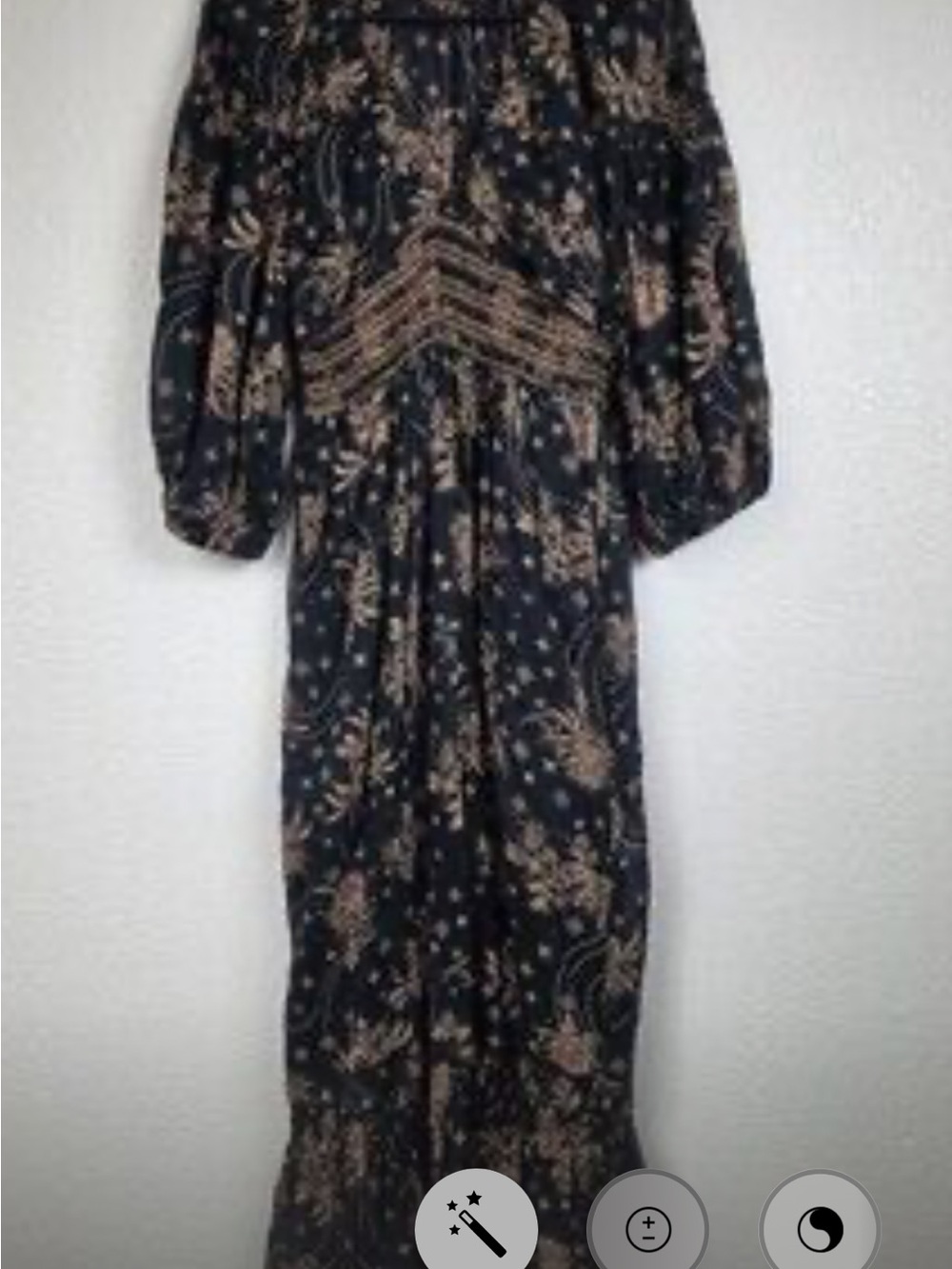 FREE PEOPLE GOLDEN HOUR MAXI DRESS BILLOWY V NECK SILHOUETTE EXAGGERATED SLEEVES